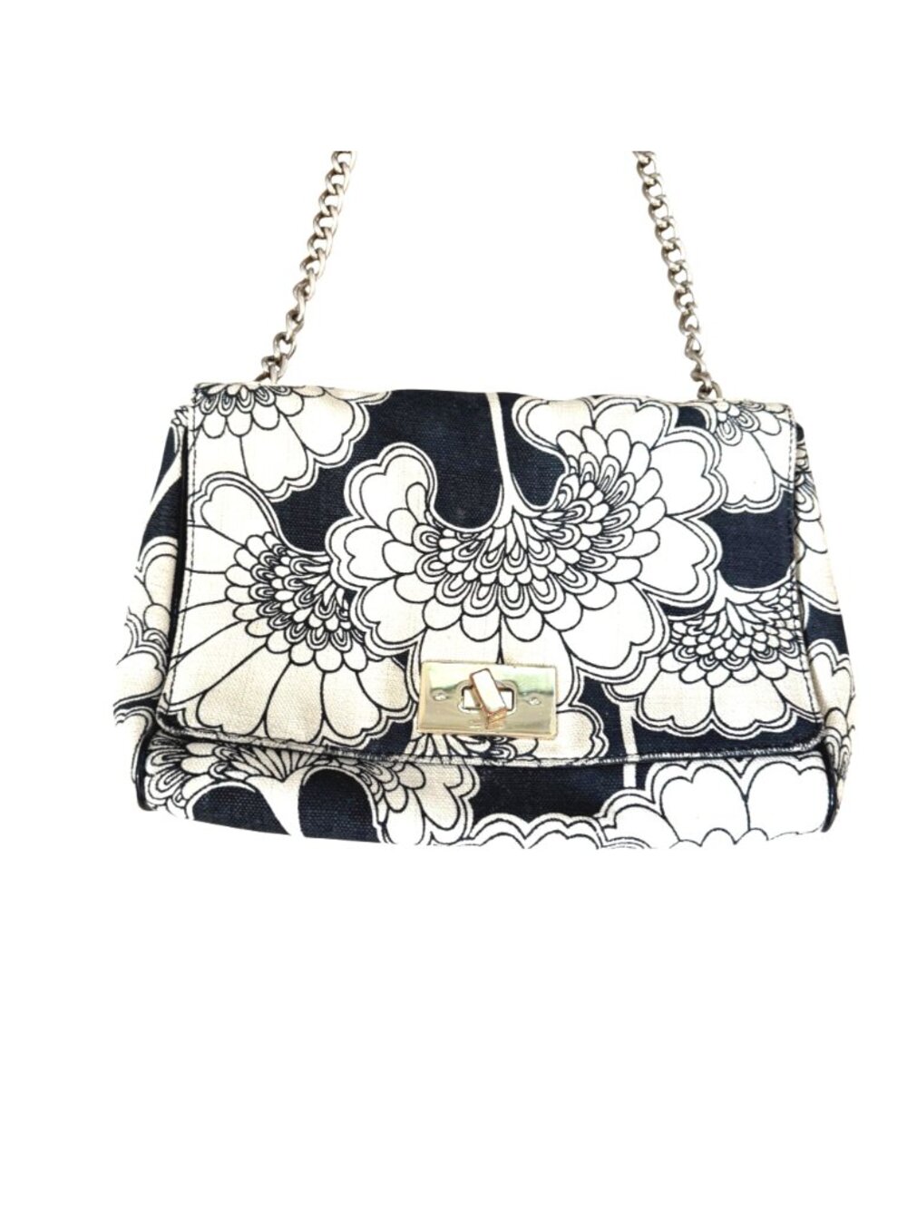Kate Spade Women's Handbag Japanese Floral Canvas Rare Find Bethany Black Cream - Picture 2 of 11